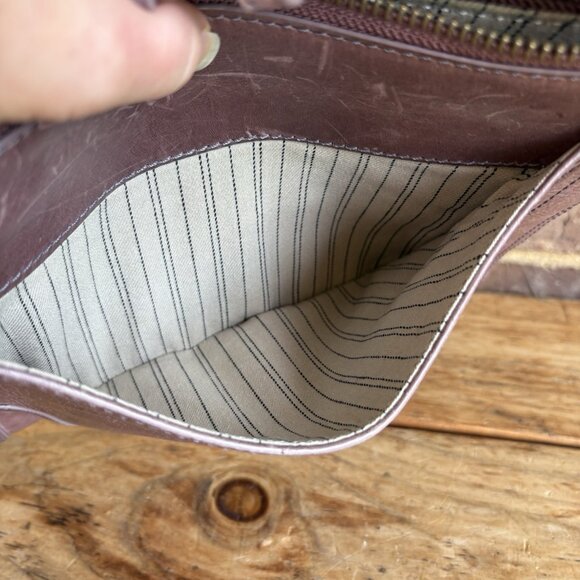 Frye Melissa Leather Top Zip Crossbody Bag Smokey Lavender - Picture 15 of 16